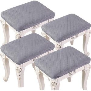 Elegant Stretch rectangle barstool cover covers in Gray - Set of 4